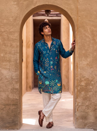Noir Paradise Blue Ganganagery Kurta