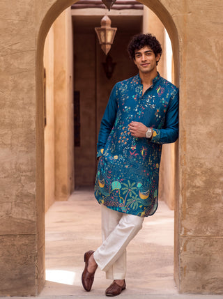 Noir Paradise Blue Ganganagery Kurta