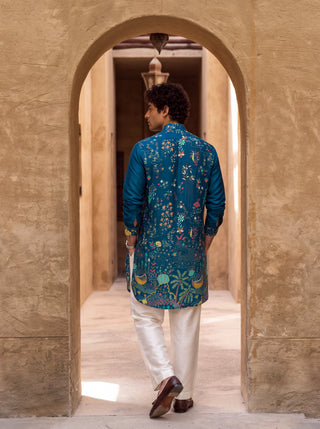 Noir Paradise Blue Ganganagery Kurta
