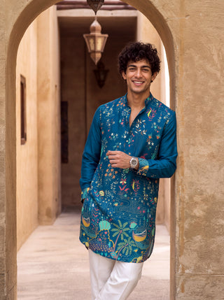 Noir Paradise Blue Ganganagery Kurta
