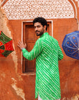 Green Wave Leheriya Ganganagery Kurta