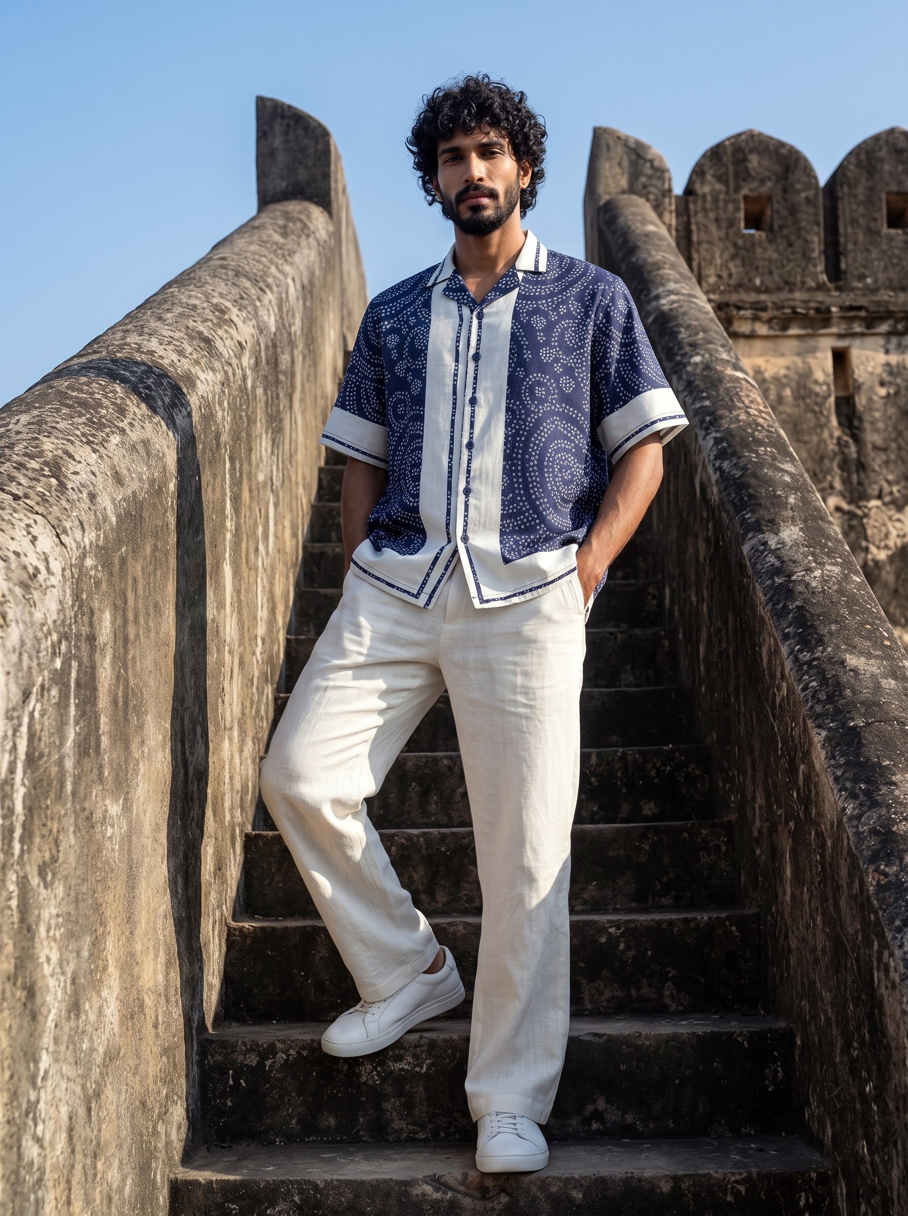 Palace Blue Relaxed Fit Cuban Shirt