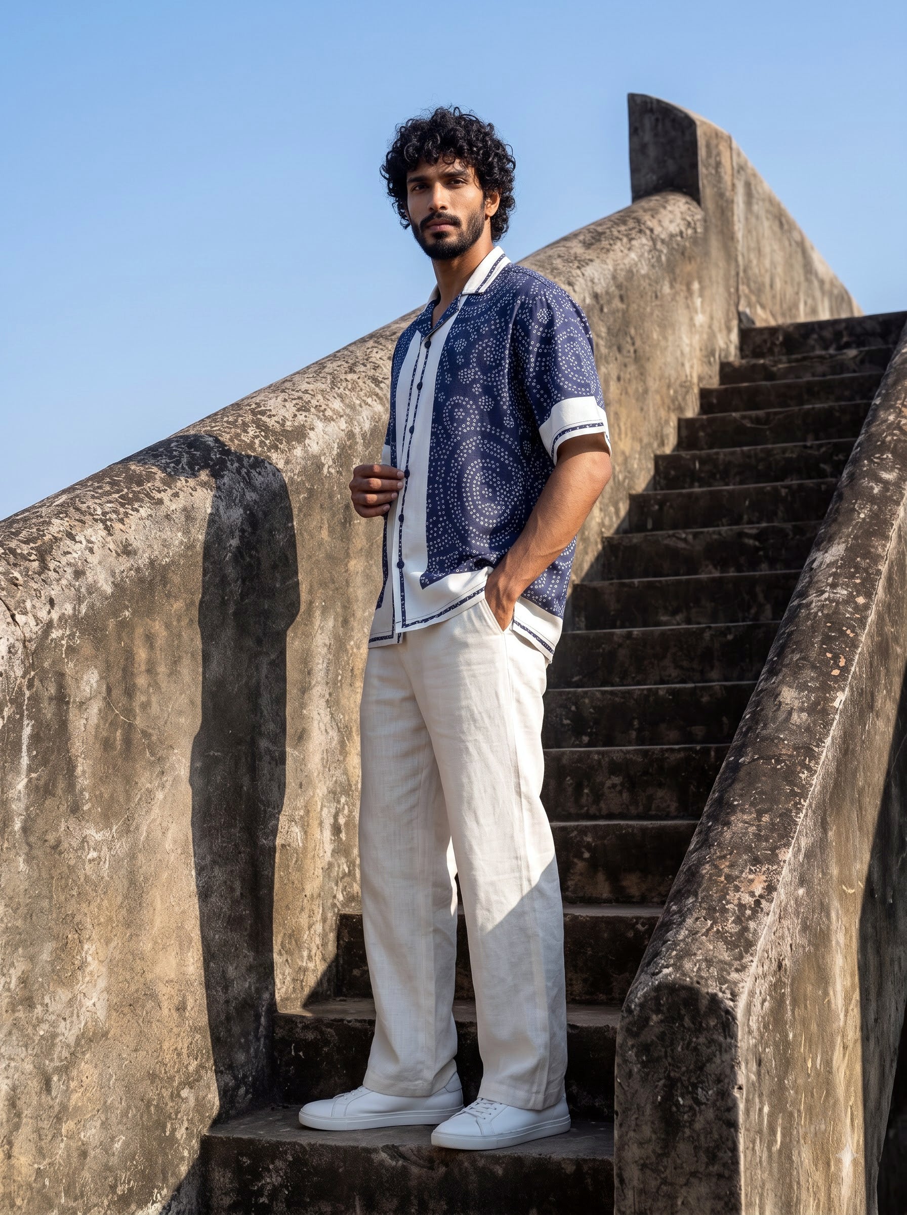 Palace Blue Relaxed Fit Cuban Shirt