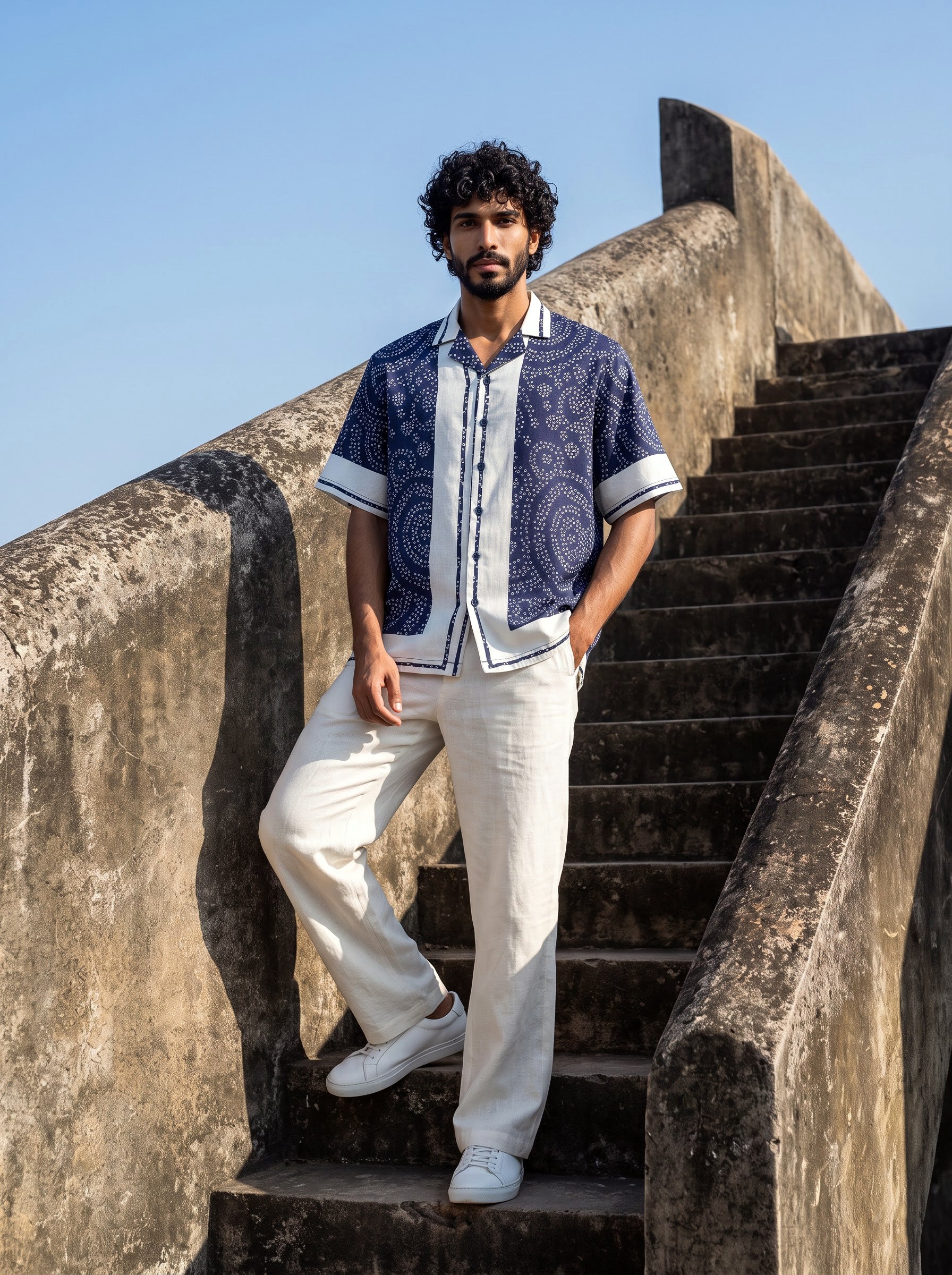 Palace Blue Relaxed Fit Cuban Shirt