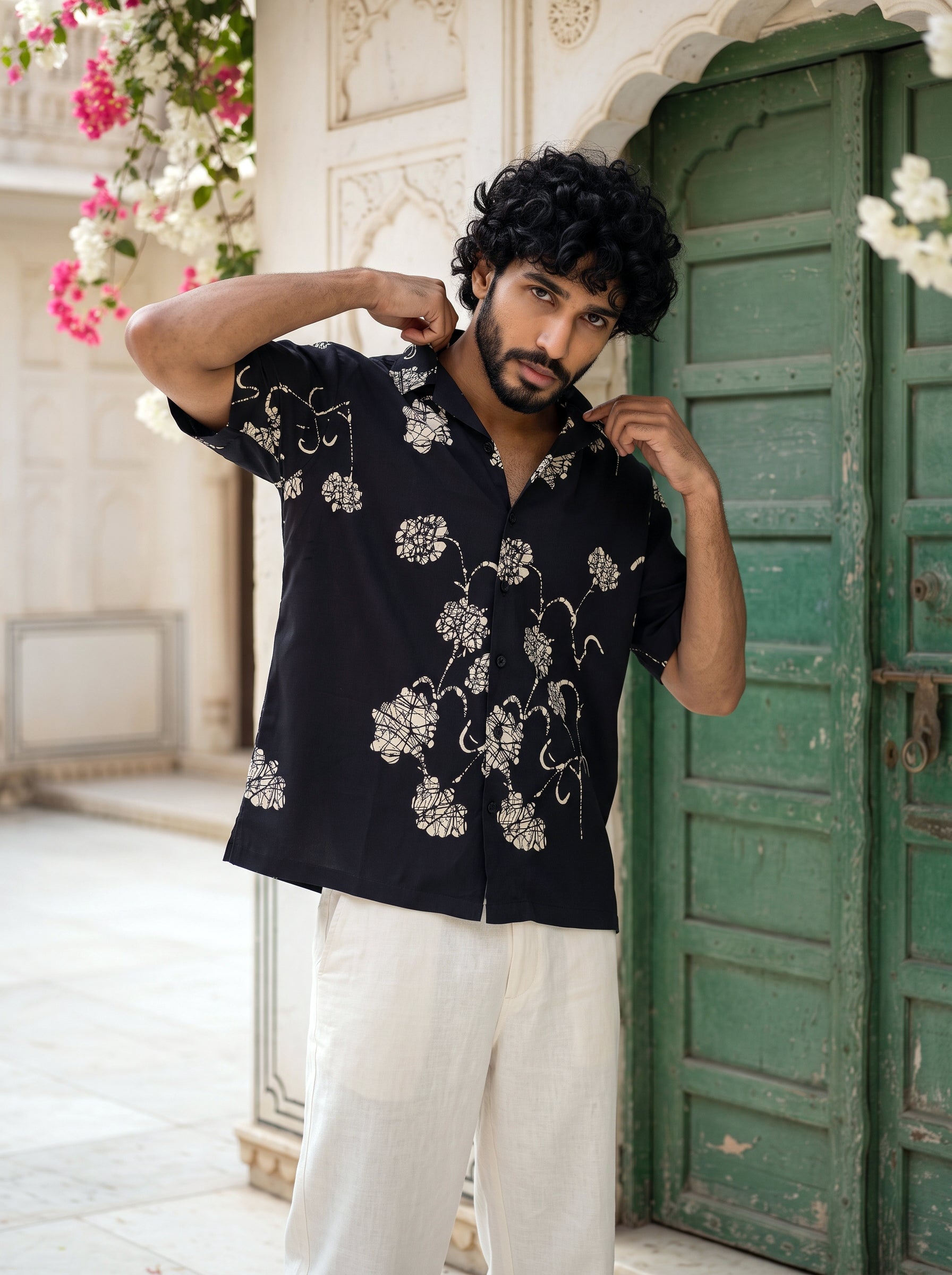Black Orchid Relaxed Fit Cuban Shirt