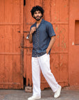 Smoke Indigo Relaxed Fit Cuban Shirt