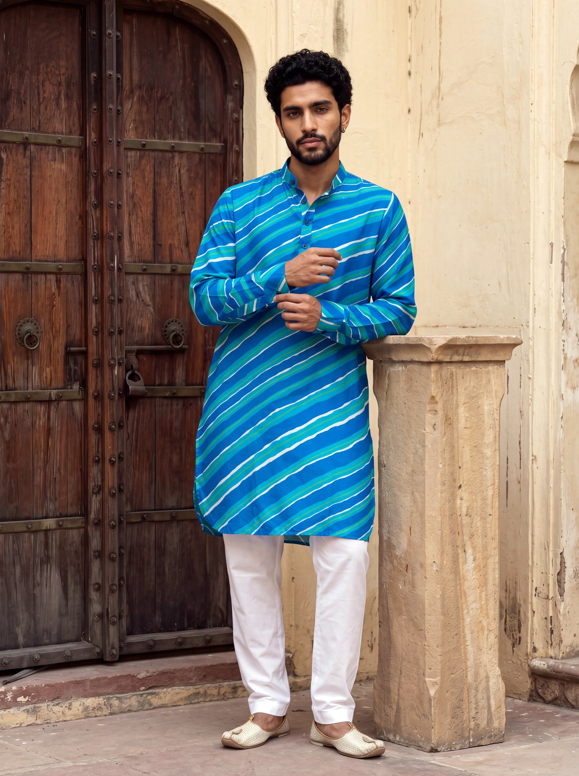 Blue Breeze Leheriya Ganganagery Kurta