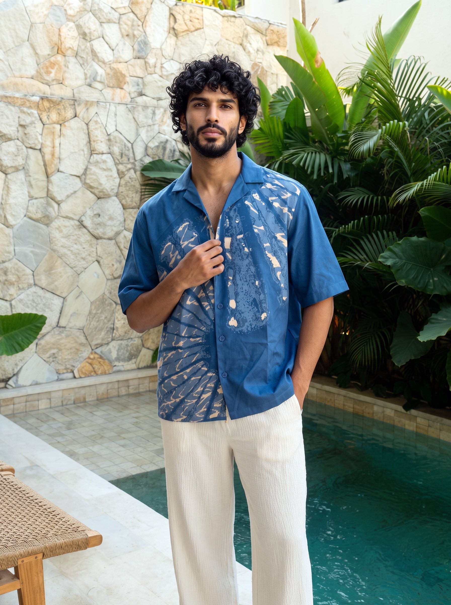 Blue Lagoon Relaxed Fit Cuban Shirt