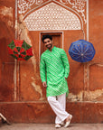 Green Wave Leheriya Ganganagery Kurta