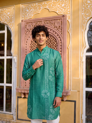 Emerald Dots Bandhani Ganganagery Kurta