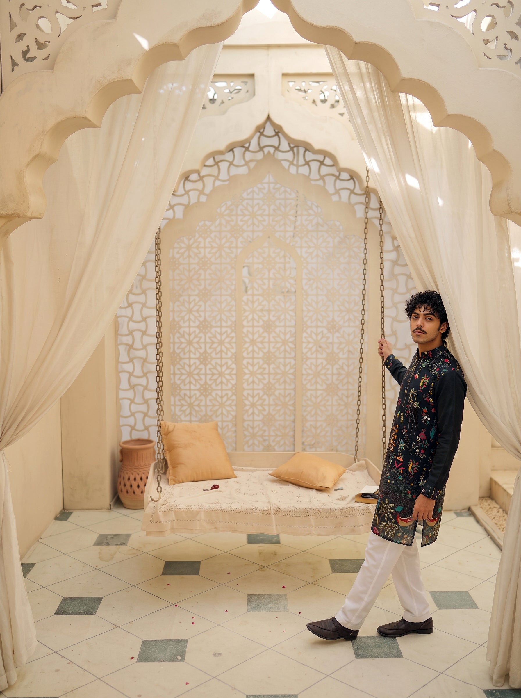 Noir Paradise Zipper Kurta