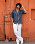 Smoke Indigo Relaxed Fit Cuban Shirt