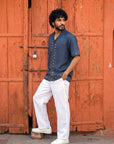 Smoke Indigo Relaxed Fit Cuban Shirt
