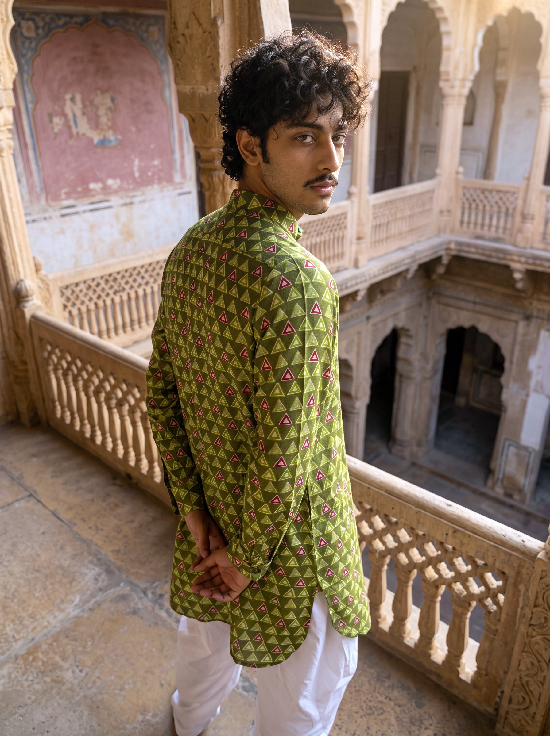 Olive Ocean Mosaic Ganganagery Kurta
