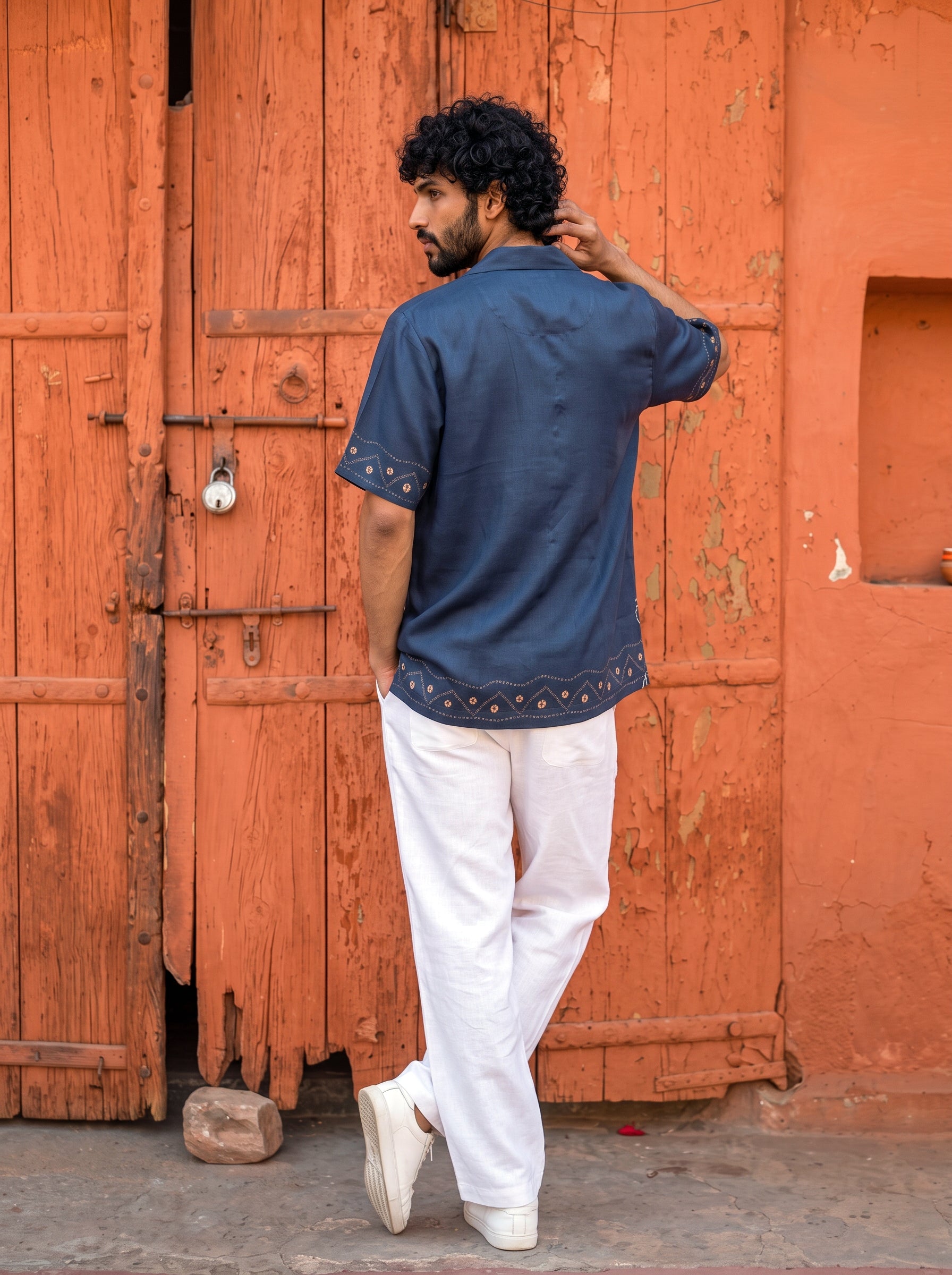 Smoke Indigo Relaxed Fit Cuban Shirt