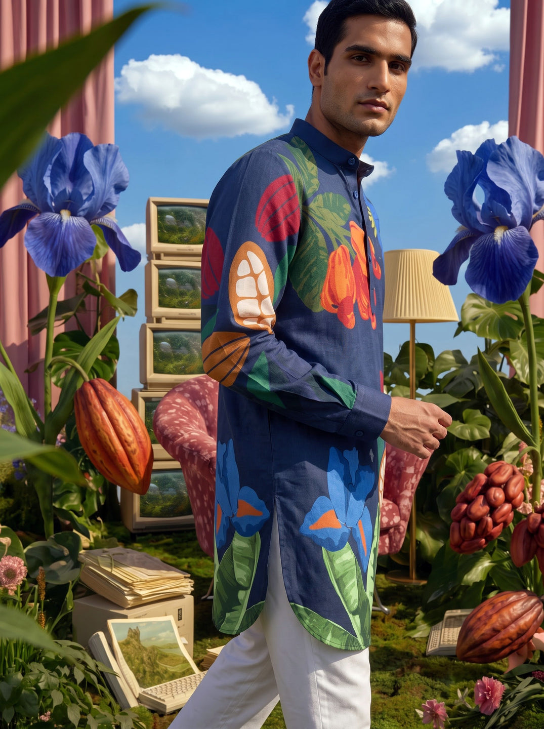 Blue Iris Garden Ganganagery Kurta