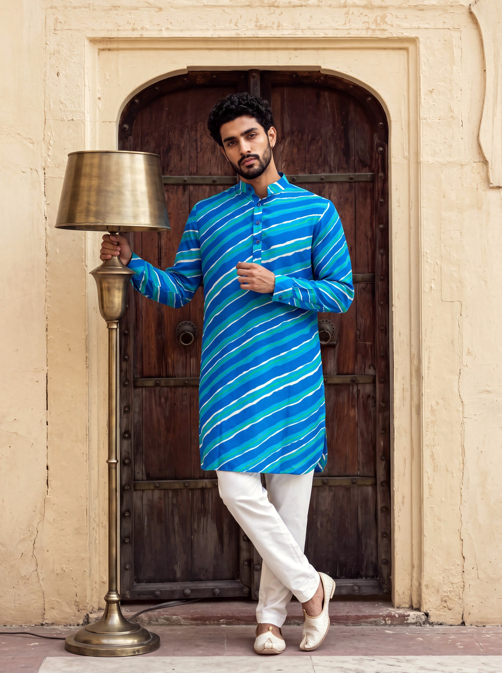Blue Breeze Leheriya Ganganagery Kurta