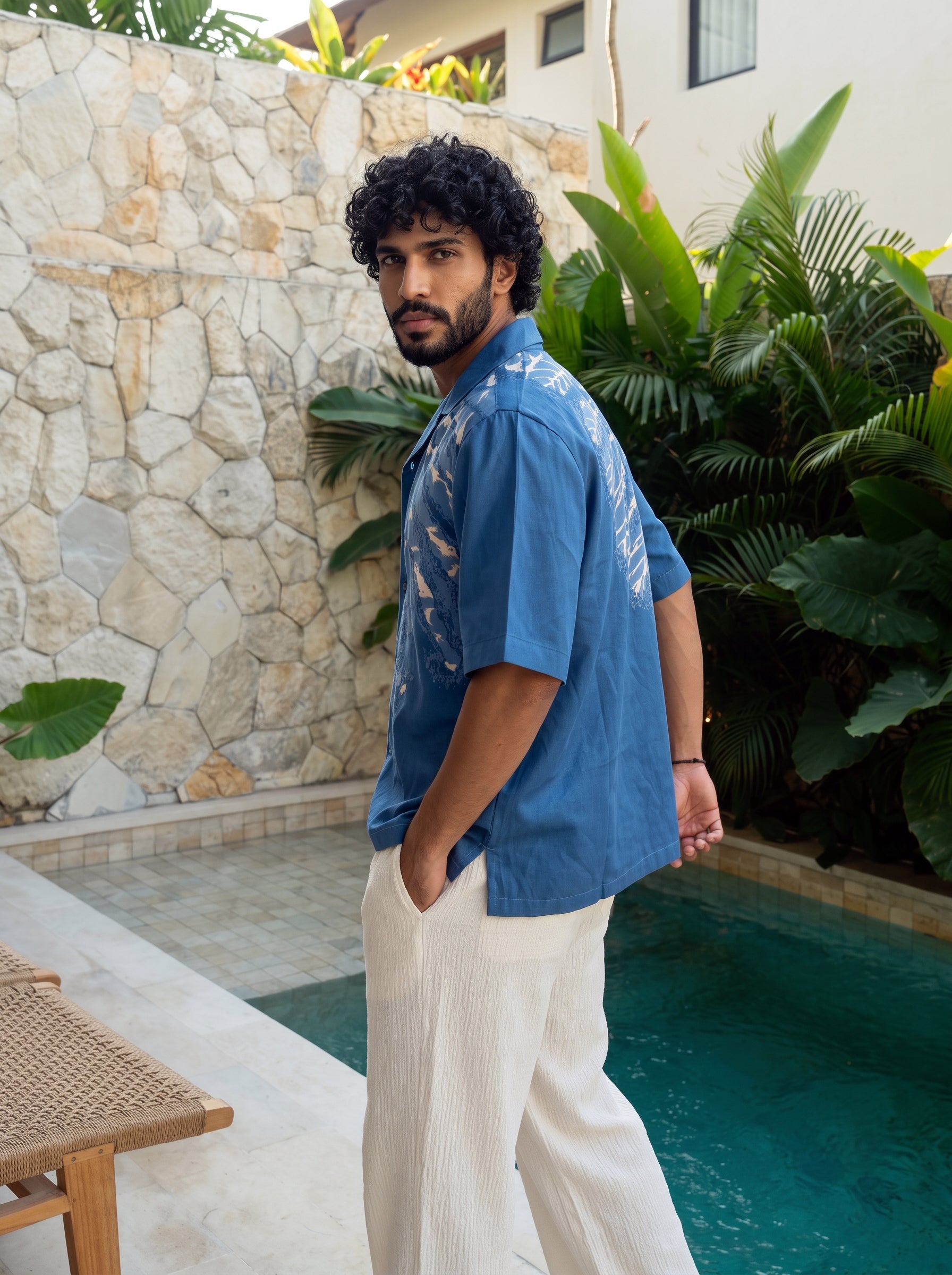 Blue Lagoon Relaxed Fit Cuban Shirt