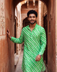 Green Wave Leheriya Ganganagery Kurta