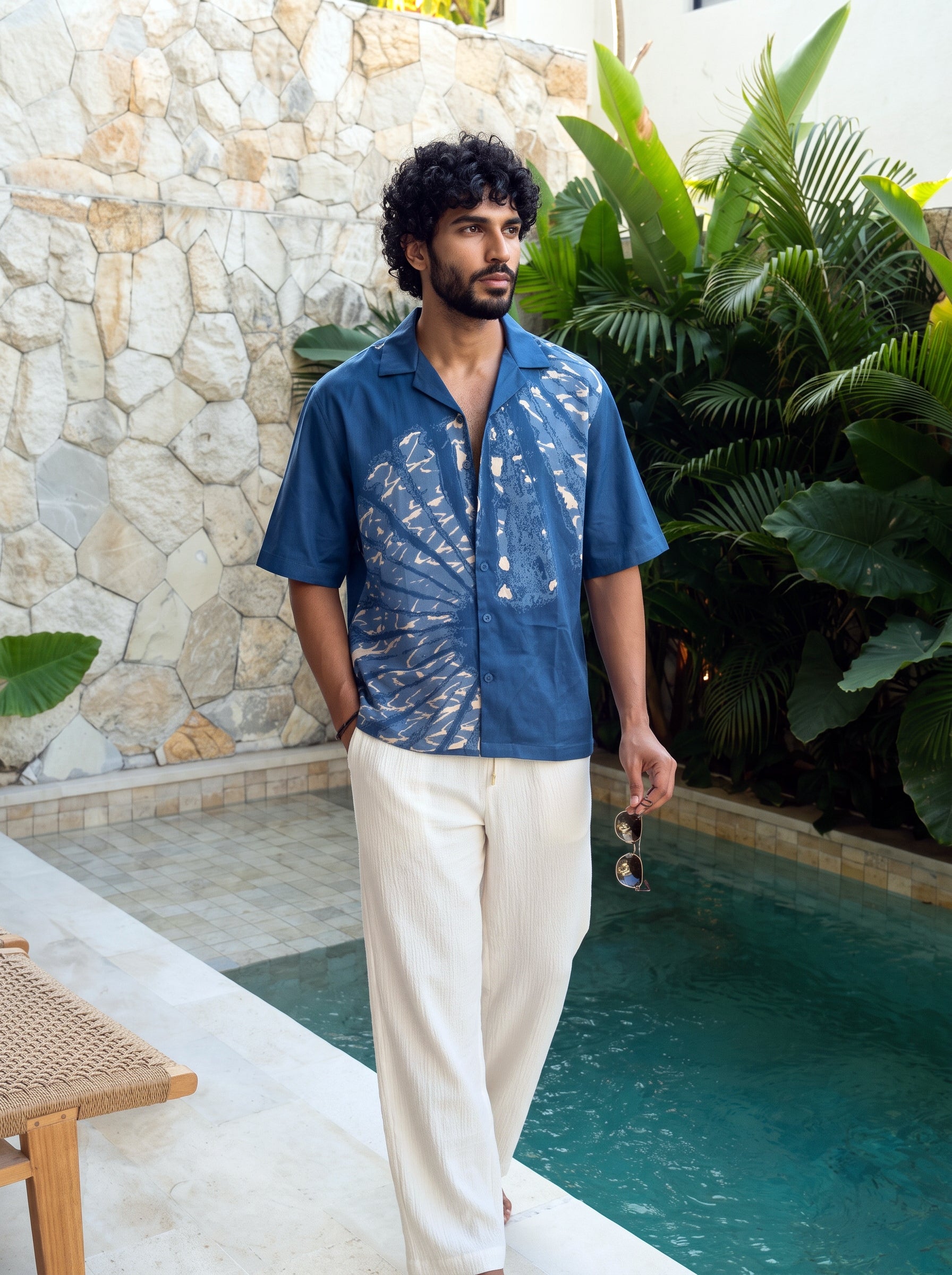 Blue Lagoon Relaxed Fit Cuban Shirt