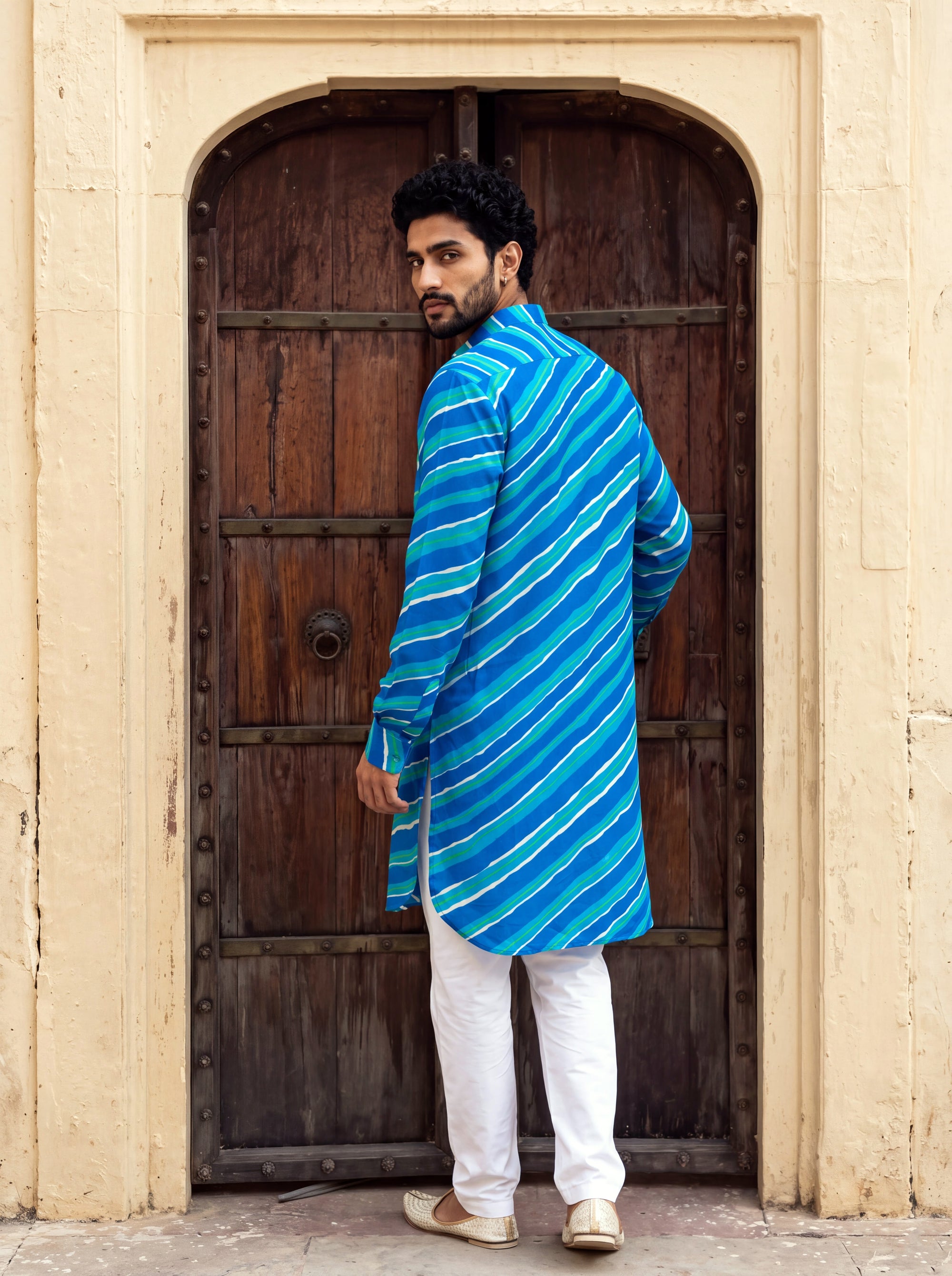 Blue Breeze Leheriya Ganganagery Kurta