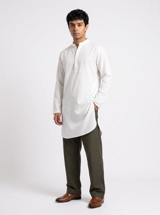 Olive Green Relaxed Fit Drawstring Pants