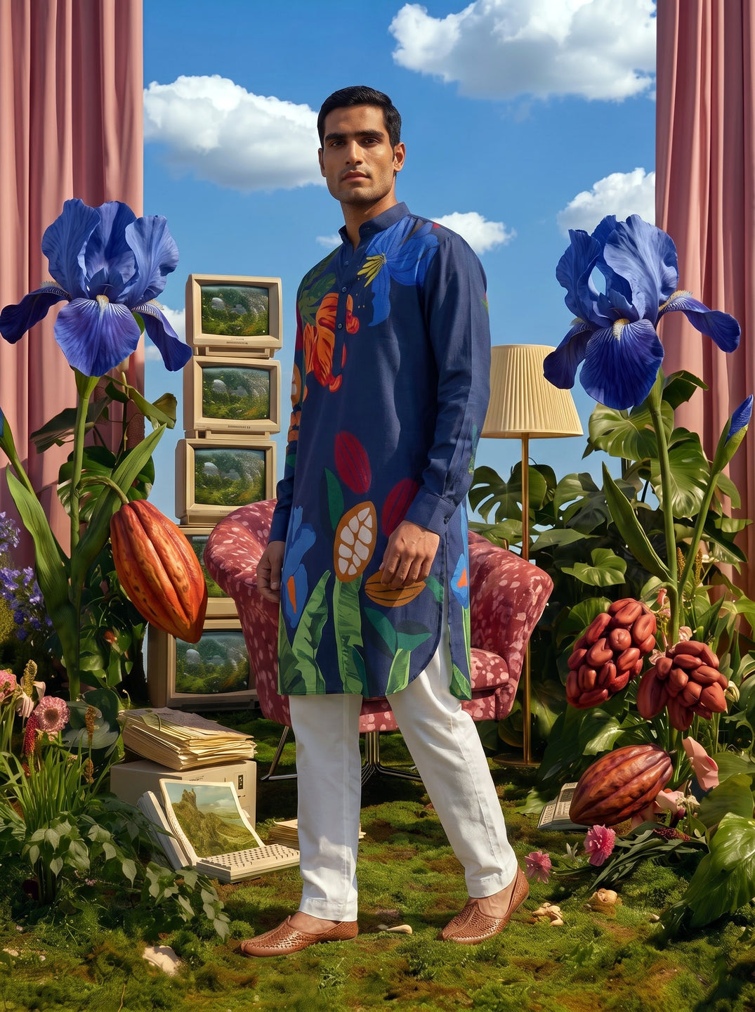 Blue Iris Garden Ganganagery Kurta