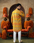 Marigold Zigzag Leheriya Ganganagery Kurta
