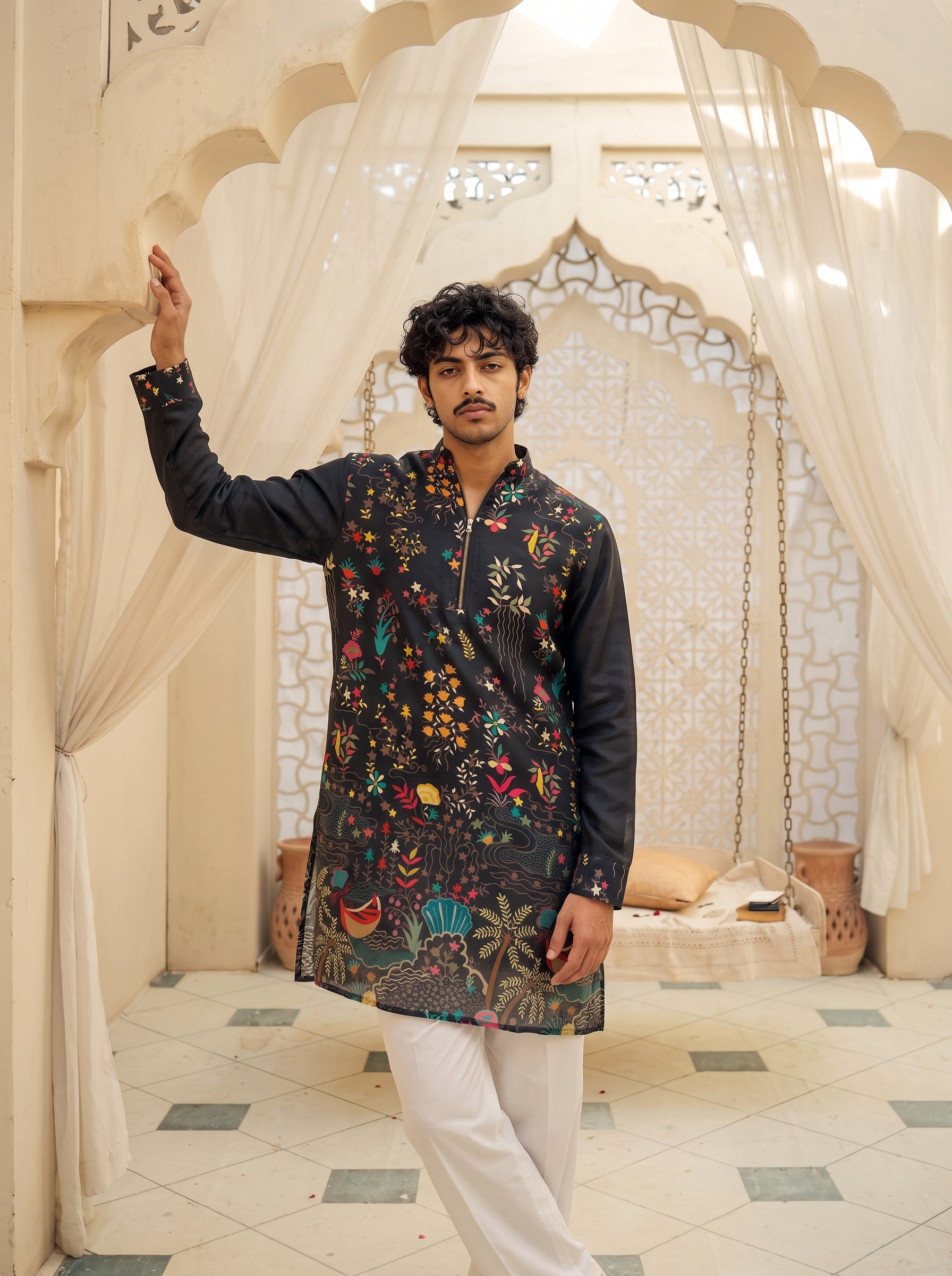 Noir Paradise Zipper Kurta