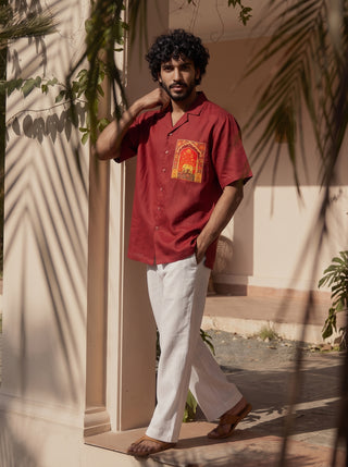 Regal Haveli Relaxed Fit Cuban Shirt