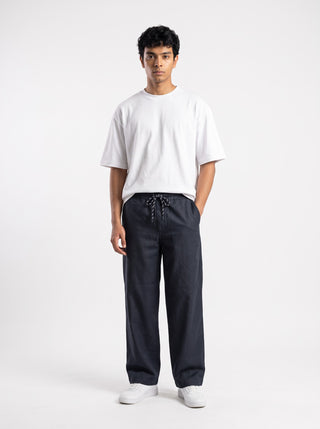 Black Relaxed Fit Drawstring Pants