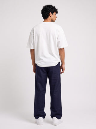 Navy Blue Relaxed Fit Drawstring Pants