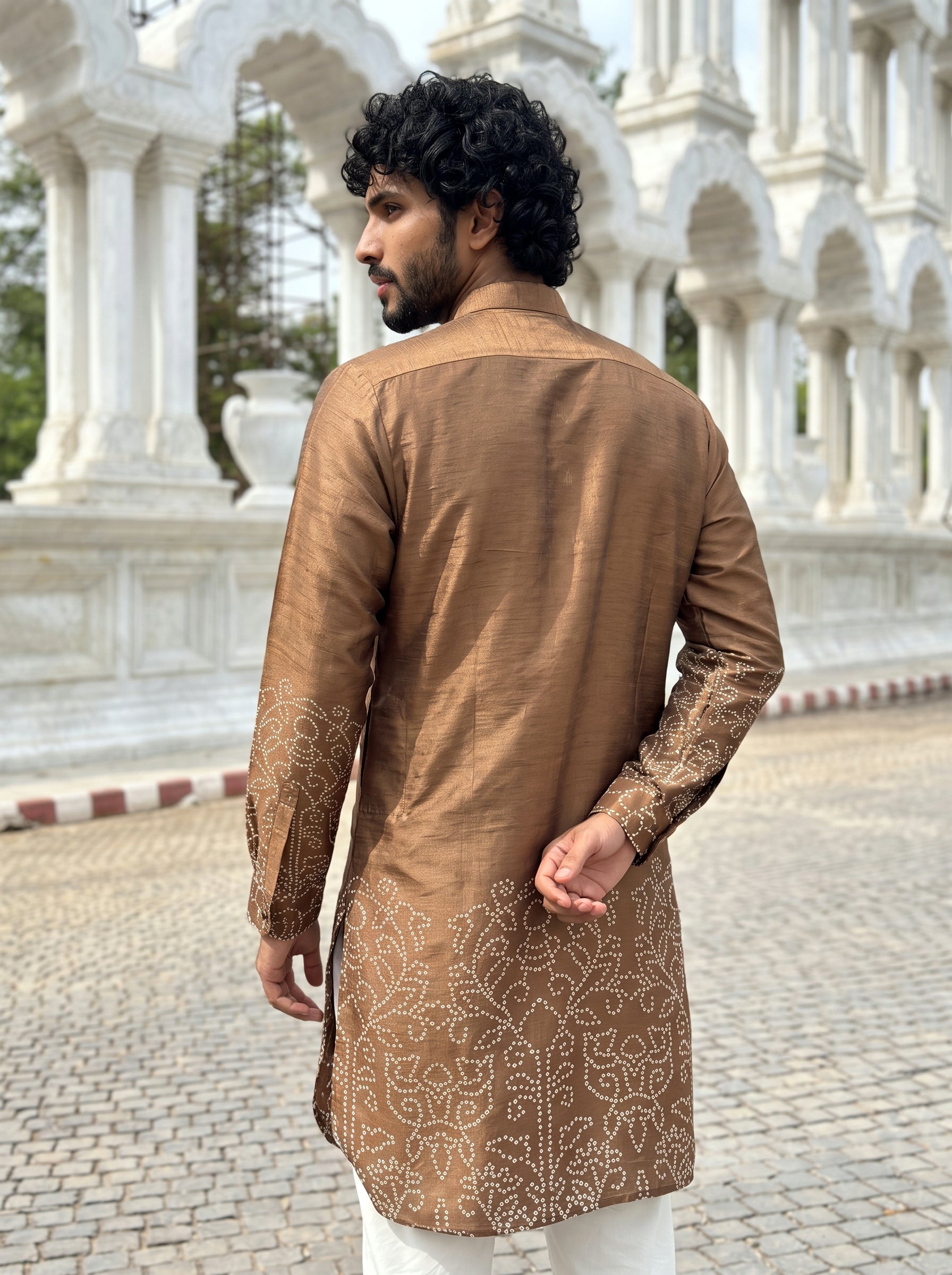 Sandstone Bandhani Ganganagery Kurta