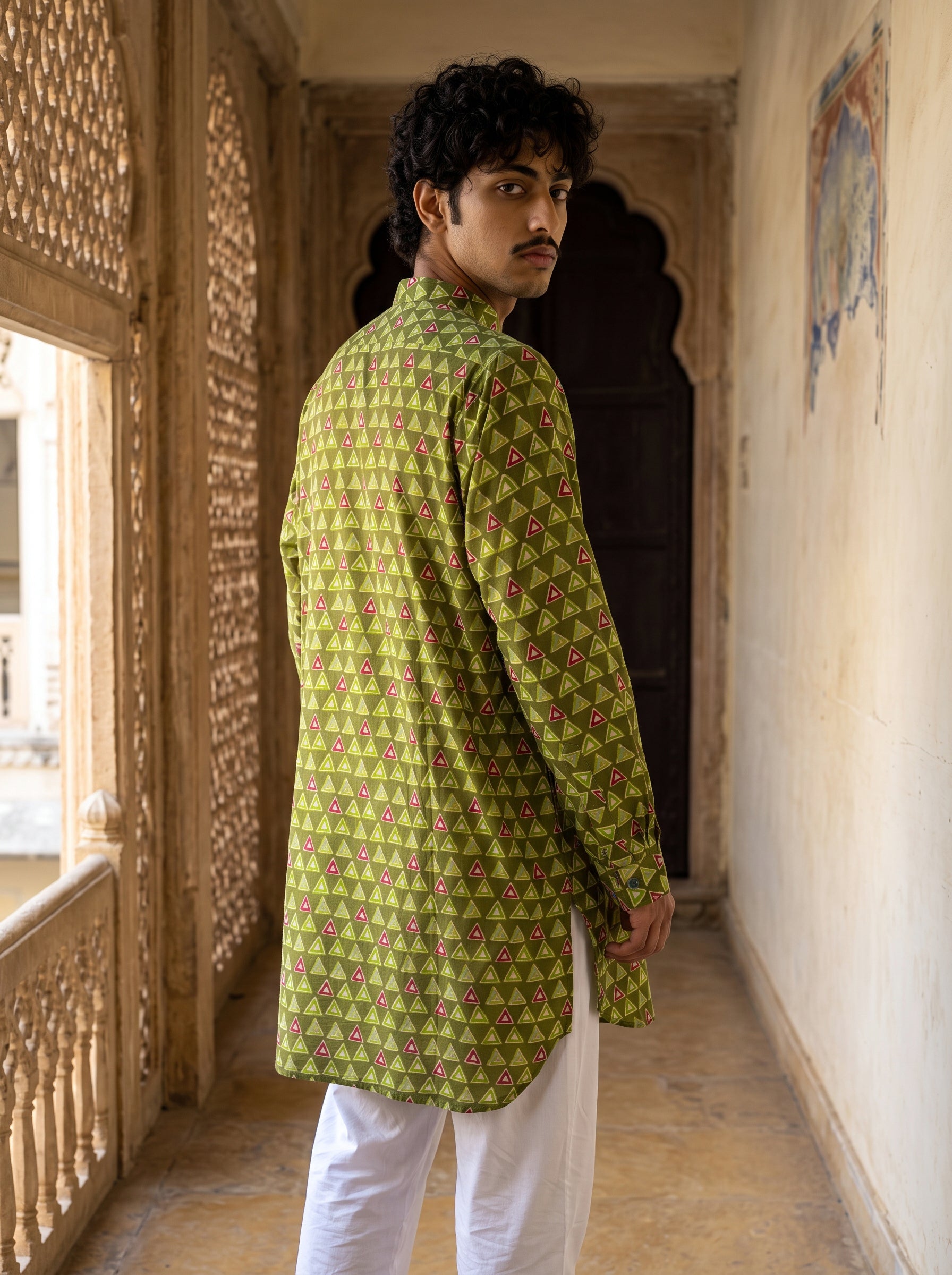 Olive Ocean Mosaic Ganganagery Kurta