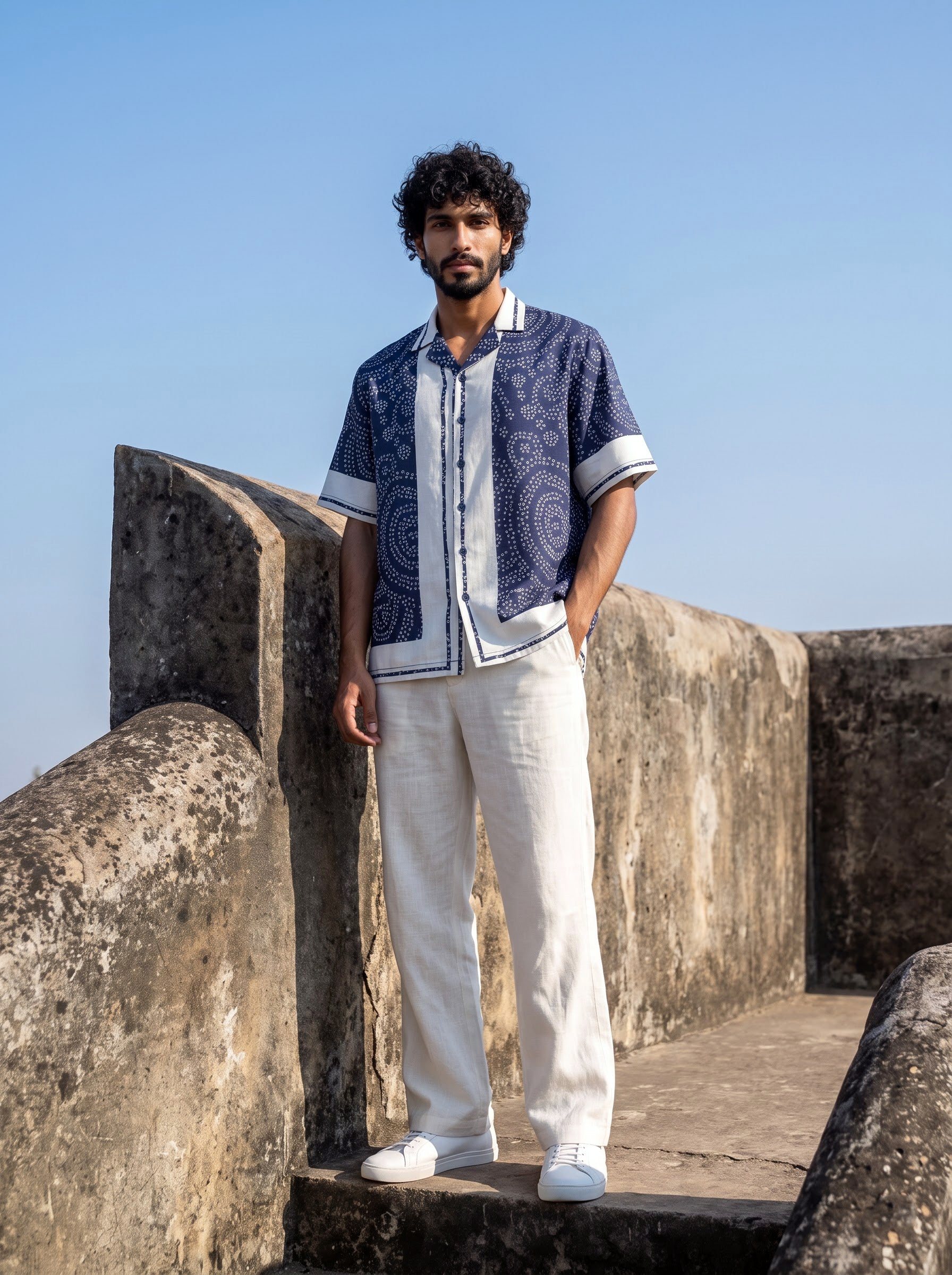 Palace Blue Relaxed Fit Cuban Shirt