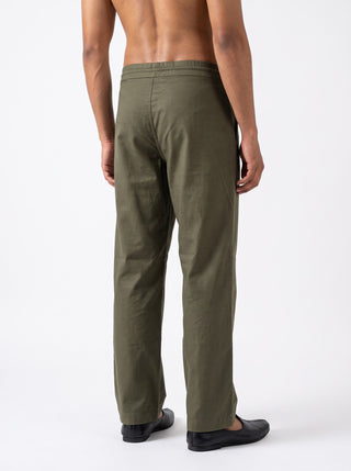 Olive Green Relaxed Fit Drawstring Pants