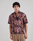 Black Floral Drop Shoulder Shirt
