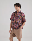 Black Floral Drop Shoulder Shirt