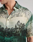 Khajuraho Green Drop Shoulder Shirt