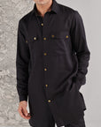 Black Pashtooni Kurta Pant Set