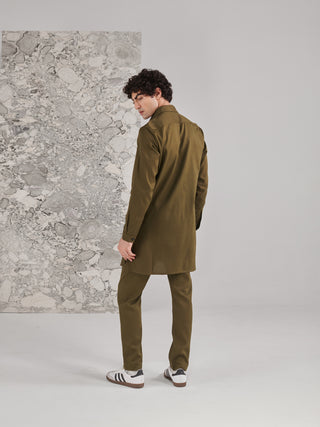 Green Pashtooni Kurta Pant Set