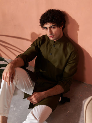 Green Jodhpuri Kurta