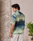 Khajuraho Blue Drop Shoulder Shirt