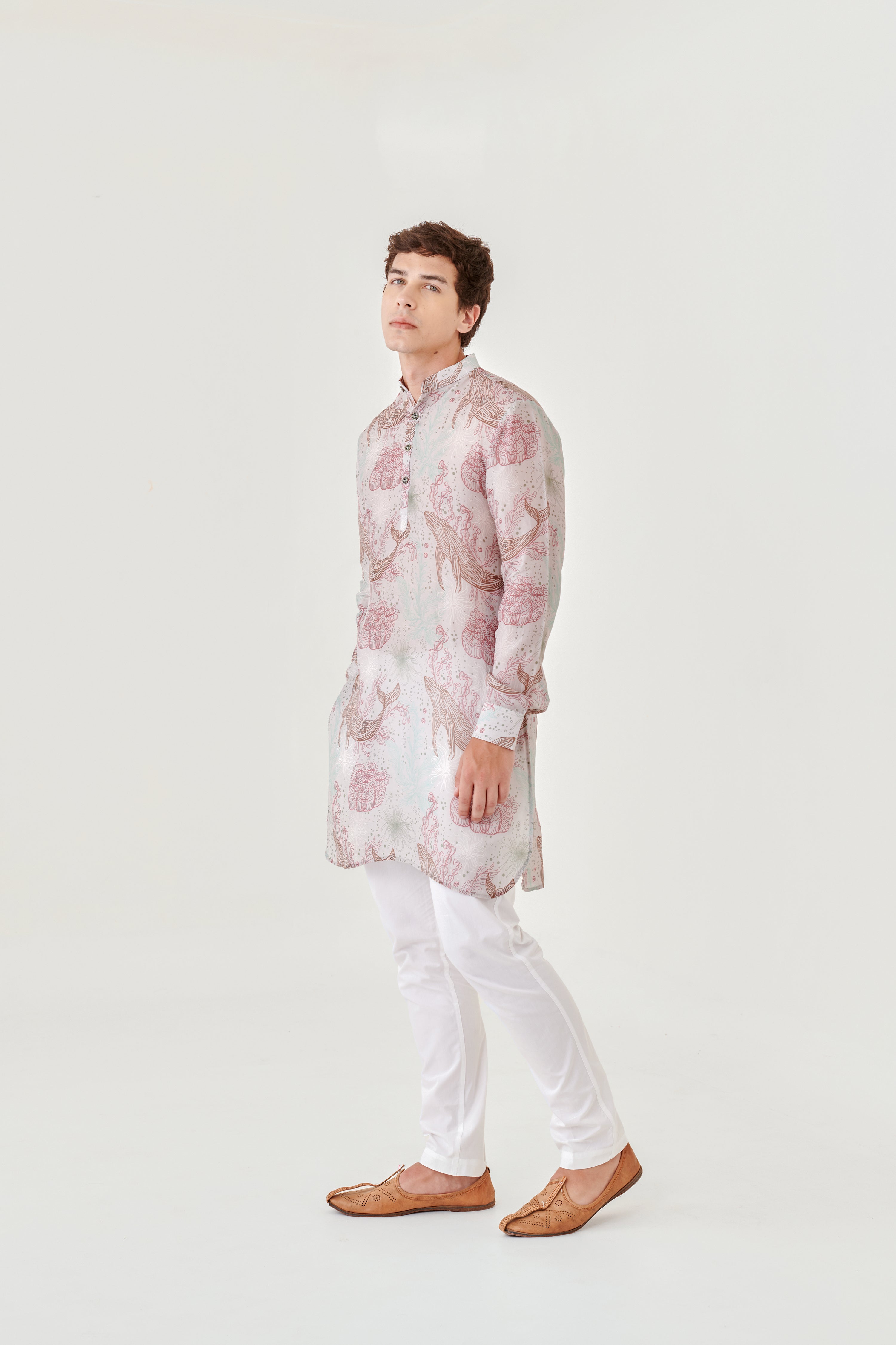 Seawhale Pastel Pink Ganganagery Kurta