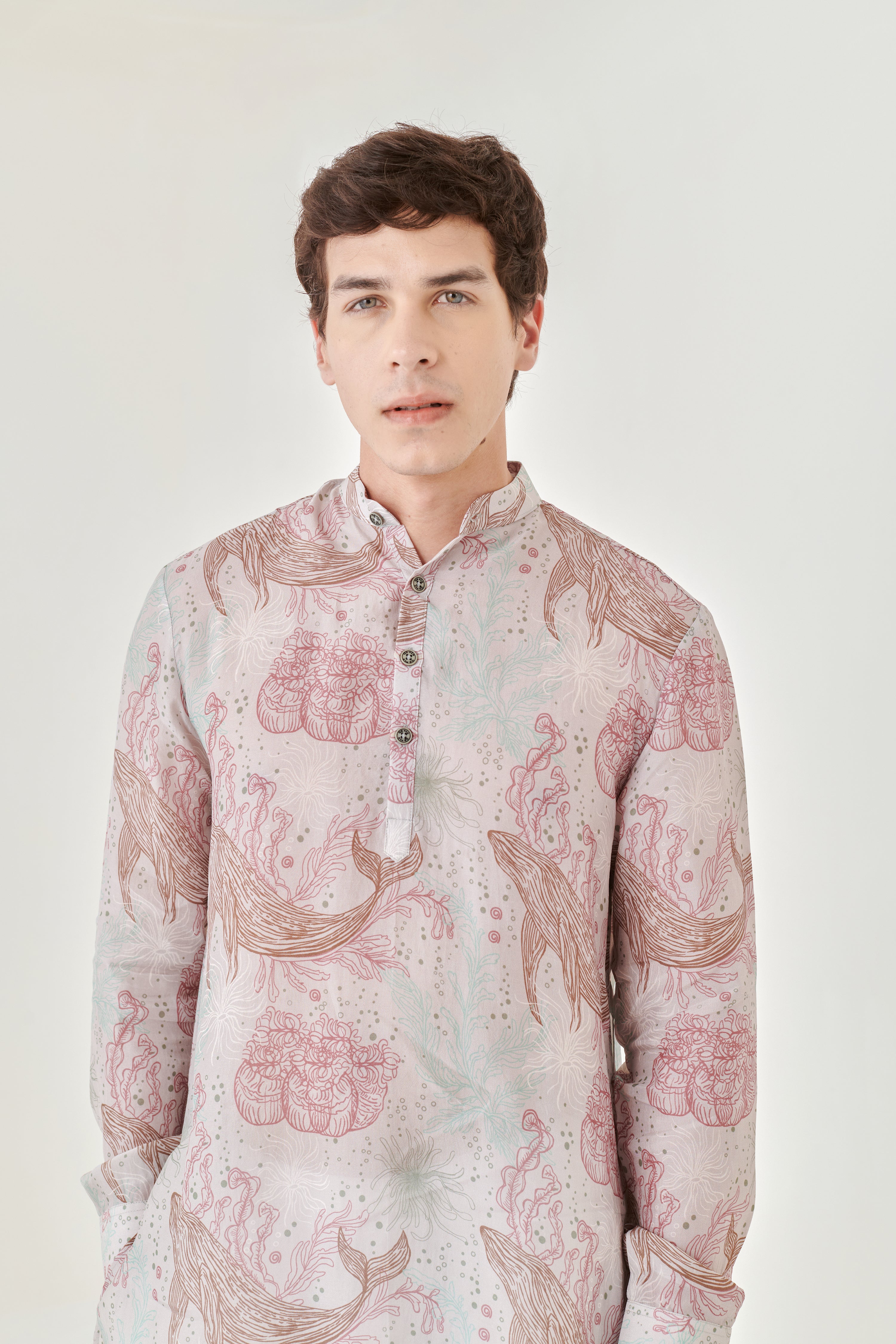 Seawhale Pastel Pink Ganganagery Kurta