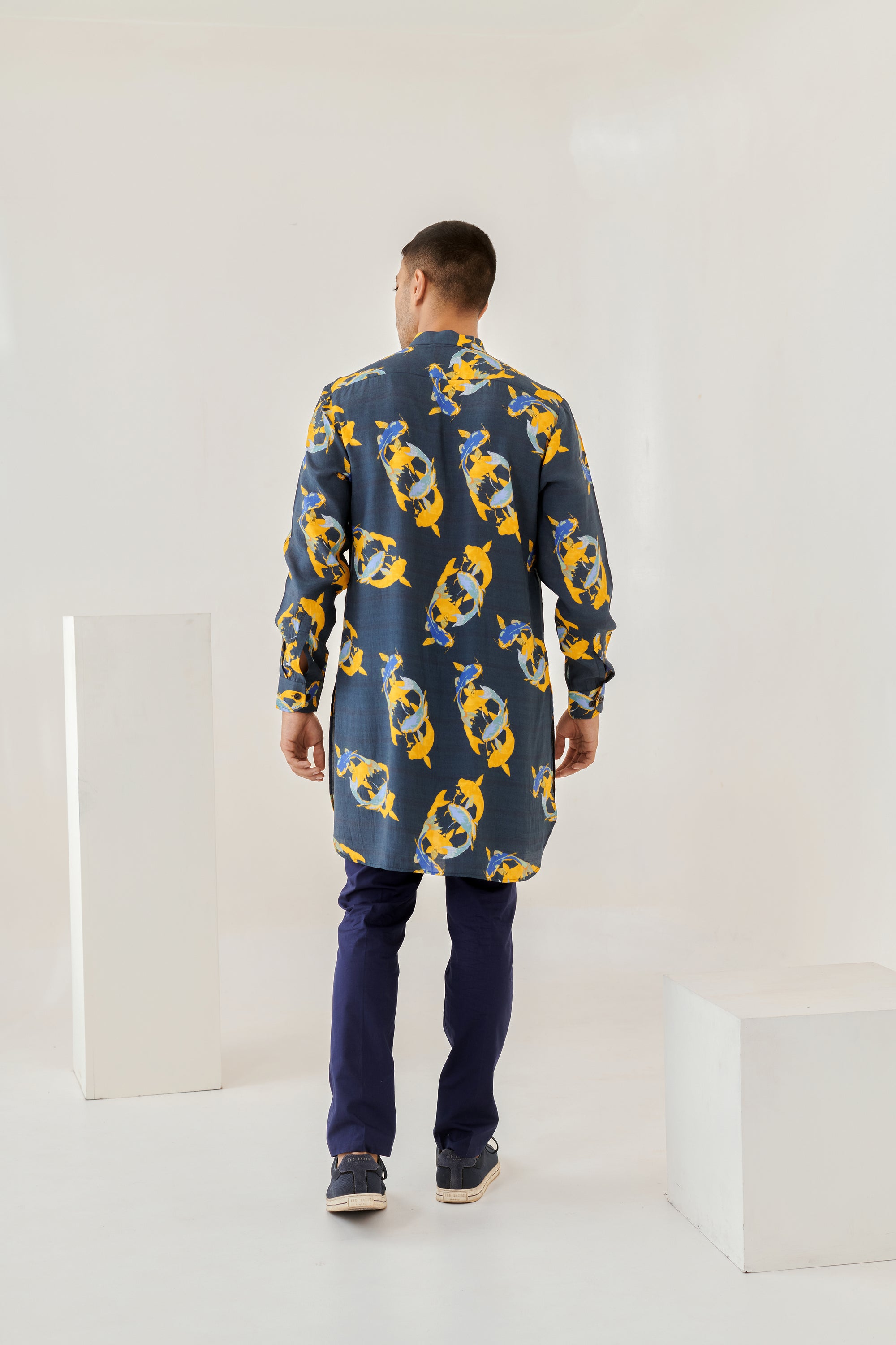 Salmon Blue Ganganagery Kurta