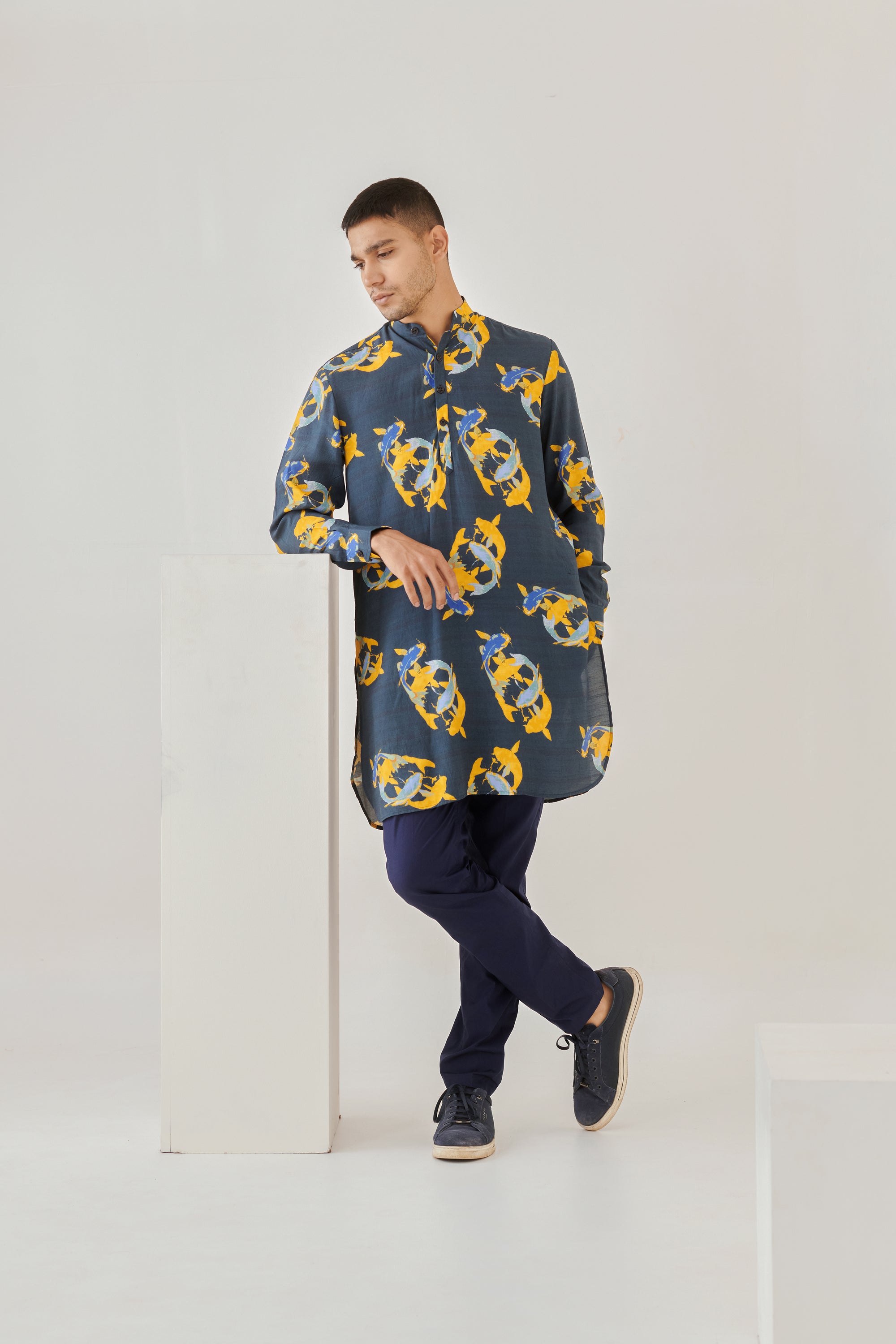 Salmon Blue Ganganagery Kurta