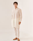 Off White Ganganagery Kurta For Men