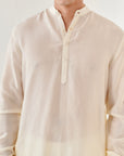 Off White Ganganagery Kurta For Men