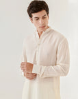 Off White Ganganagery Kurta For Men